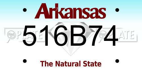 516B74 Arkansas License Plate