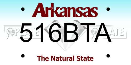 516BTA Arkansas License Plate