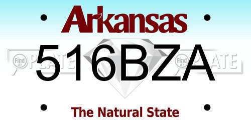 516BZA Arkansas License Plate