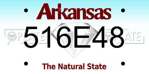 516E48 Arkansas License Plate