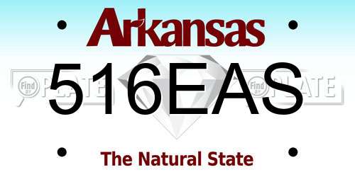 516EAS Arkansas License Plate