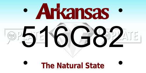 516G82 Arkansas License Plate