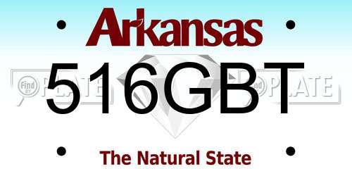 516GBT Arkansas License Plate
