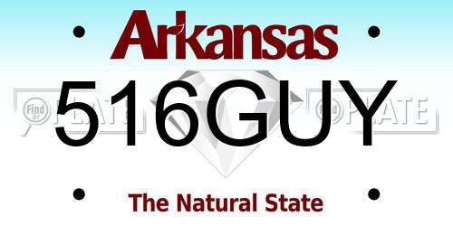 516GUY Arkansas License Plate