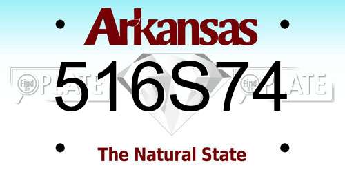 516S74 Arkansas License Plate