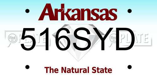 516SYD Arkansas License Plate