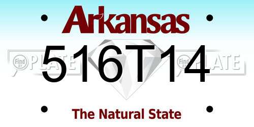 516T14 Arkansas License Plate