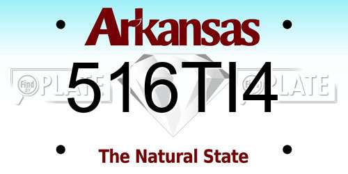 516TI4 Arkansas License Plate