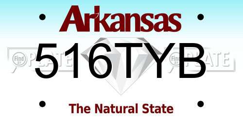 516TYB Arkansas License Plate