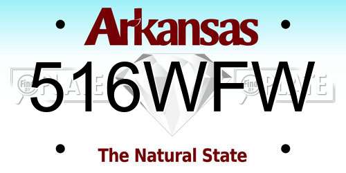 516WFW Arkansas License Plate