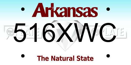 516XWC Arkansas License Plate