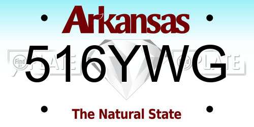 516YWG Arkansas License Plate