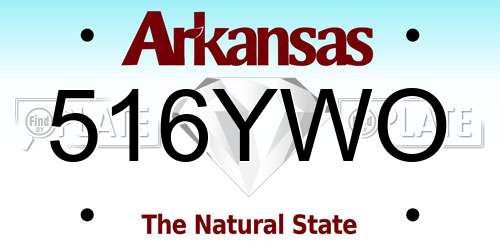 516YWO Arkansas License Plate