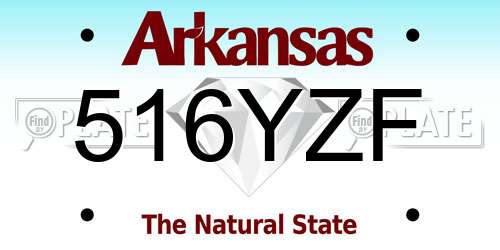 516YZF Arkansas License Plate