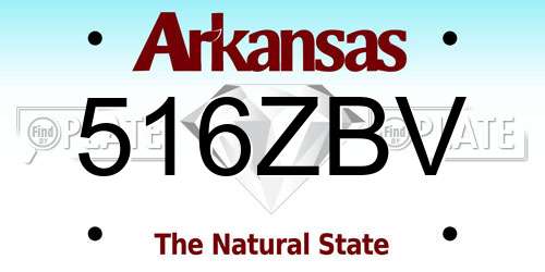 516ZBV Arkansas License Plate