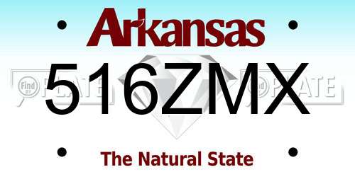 516ZMX Arkansas License Plate