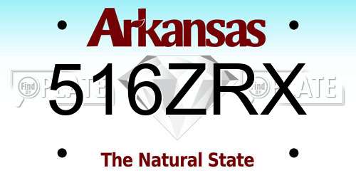 516ZRX Arkansas License Plate
