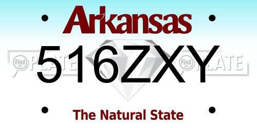 516ZXY Arkansas License Plate