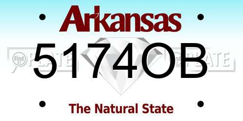 5174OB Arkansas License Plate