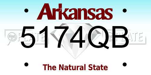 5174QB Arkansas License Plate