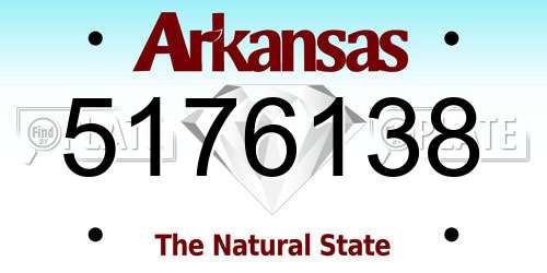 5176138 Arkansas License Plate