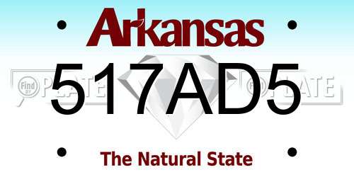 517AD5 Arkansas License Plate