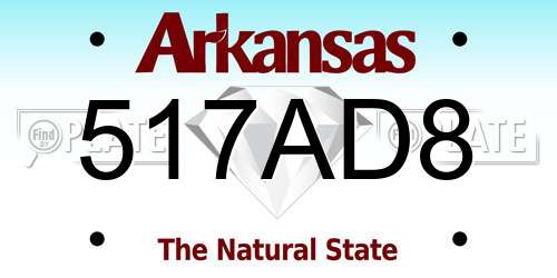 517AD8 Arkansas License Plate