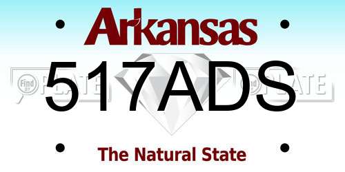 517ADS Arkansas License Plate
