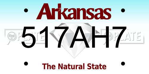 517AH7 Arkansas License Plate