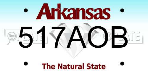 517AOB Arkansas License Plate