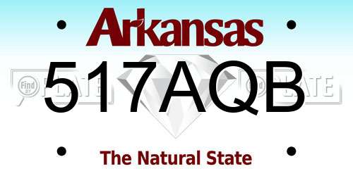 517AQB Arkansas License Plate