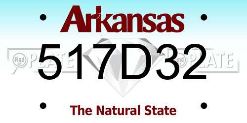 517D32 Arkansas License Plate