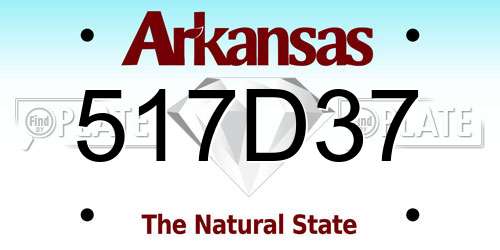 517D37 Arkansas License Plate