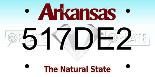 517DE2 Arkansas License Plate