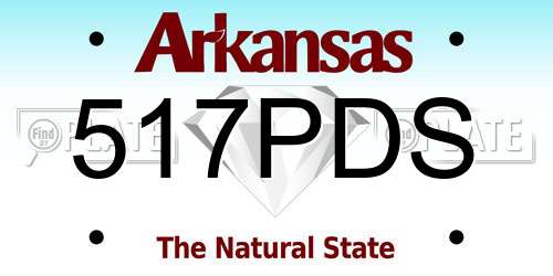 517PDS Arkansas License Plate