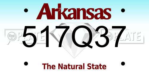 517Q37 Arkansas License Plate