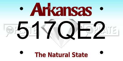 517QE2 Arkansas License Plate