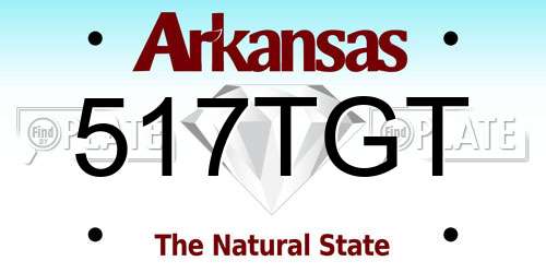517TGT Arkansas License Plate