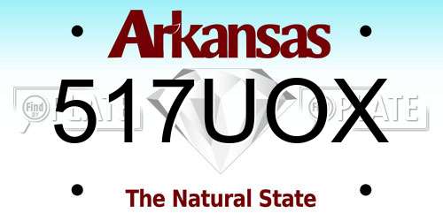 517UOX Arkansas License Plate