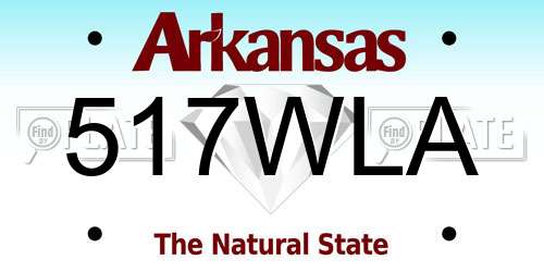 517WLA Arkansas License Plate