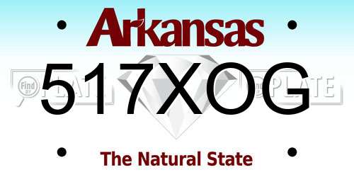 517XOG Arkansas License Plate
