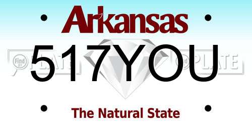 517YOU Arkansas License Plate