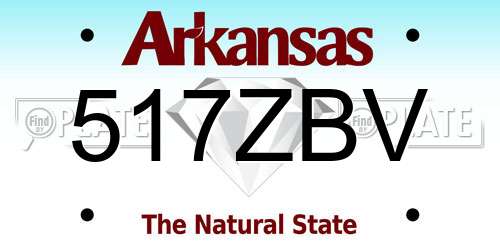 517ZBV Arkansas License Plate