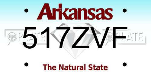 517ZVF Arkansas License Plate