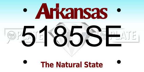 5185SE Arkansas License Plate