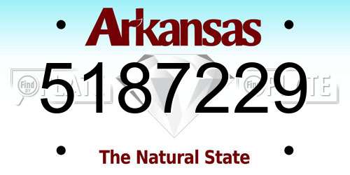 5187229 Arkansas License Plate