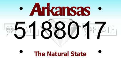 5188017 Arkansas License Plate