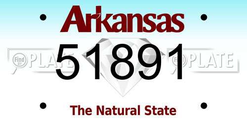 51891 Arkansas License Plate