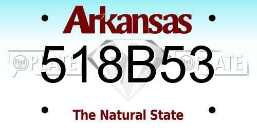 518B53 Arkansas License Plate