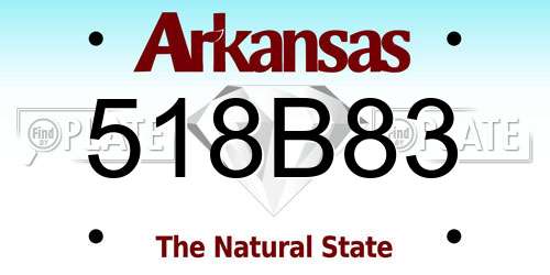 518B83 Arkansas License Plate